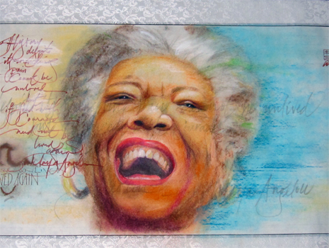 Image of Ahlborn Portrait of Dr Maya Angelou (Detail)